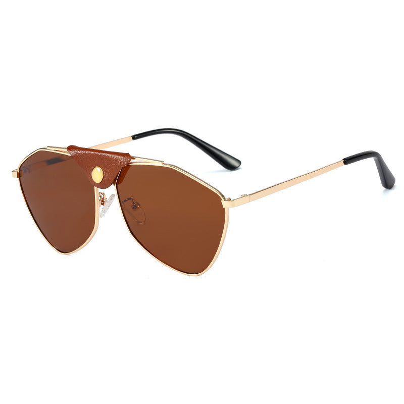 Wholesale PC Polygon Metal Colorful Film Men and Women Sunglasses